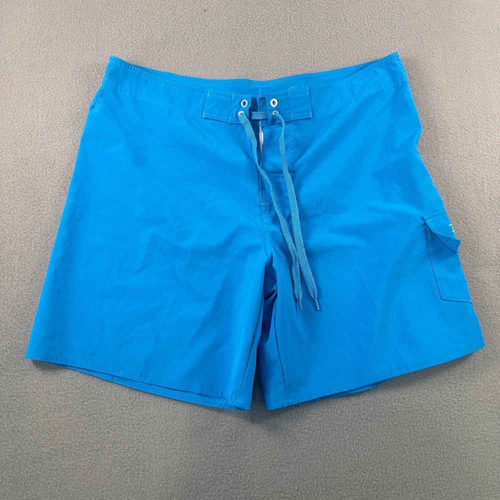 Panama Jack Mens Blue Board Shorts Swim Trunks Size Medium Cargo Pocket Solid